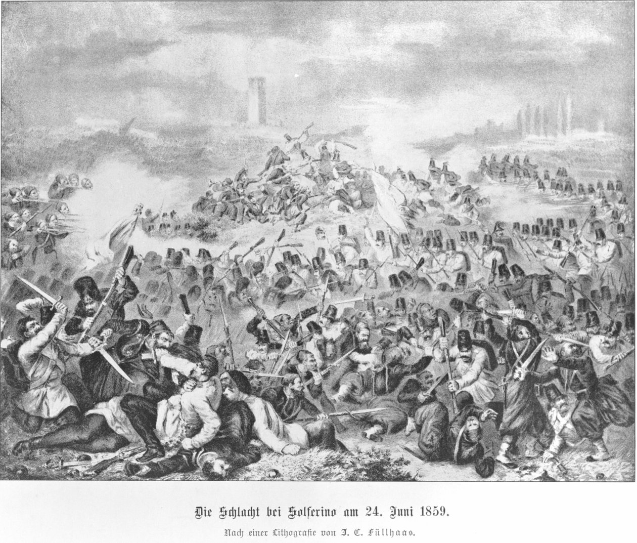 Schlacht von Solferino von Artist Unknown
