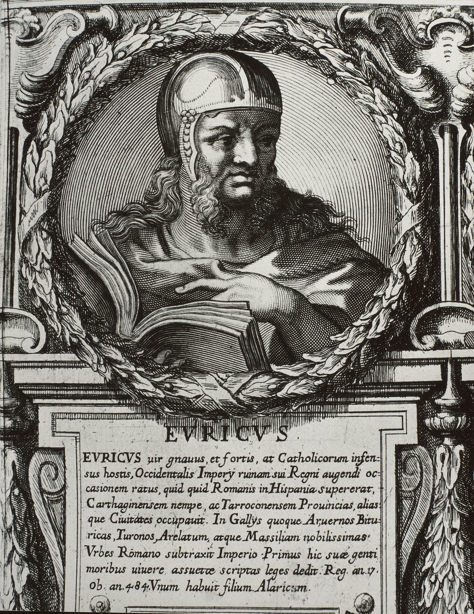 EURIC (420-484). König der Westgoten (466-484). Stich von Artist Unknown