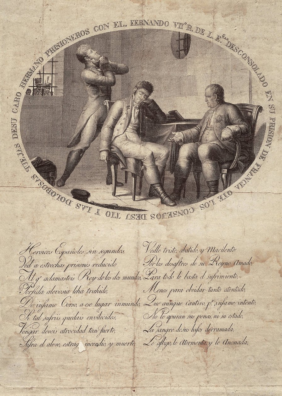 FERDINAND VII von Spanien (1784-1833). König von Spanien (1808-1833). Gefangenschaft von Fernando VII in Frankreich. Radierung. SPANIEN. ANDALUSIEN. CADIZ. San Fernando. Städtisches Historisches Museum von Artist Unknown