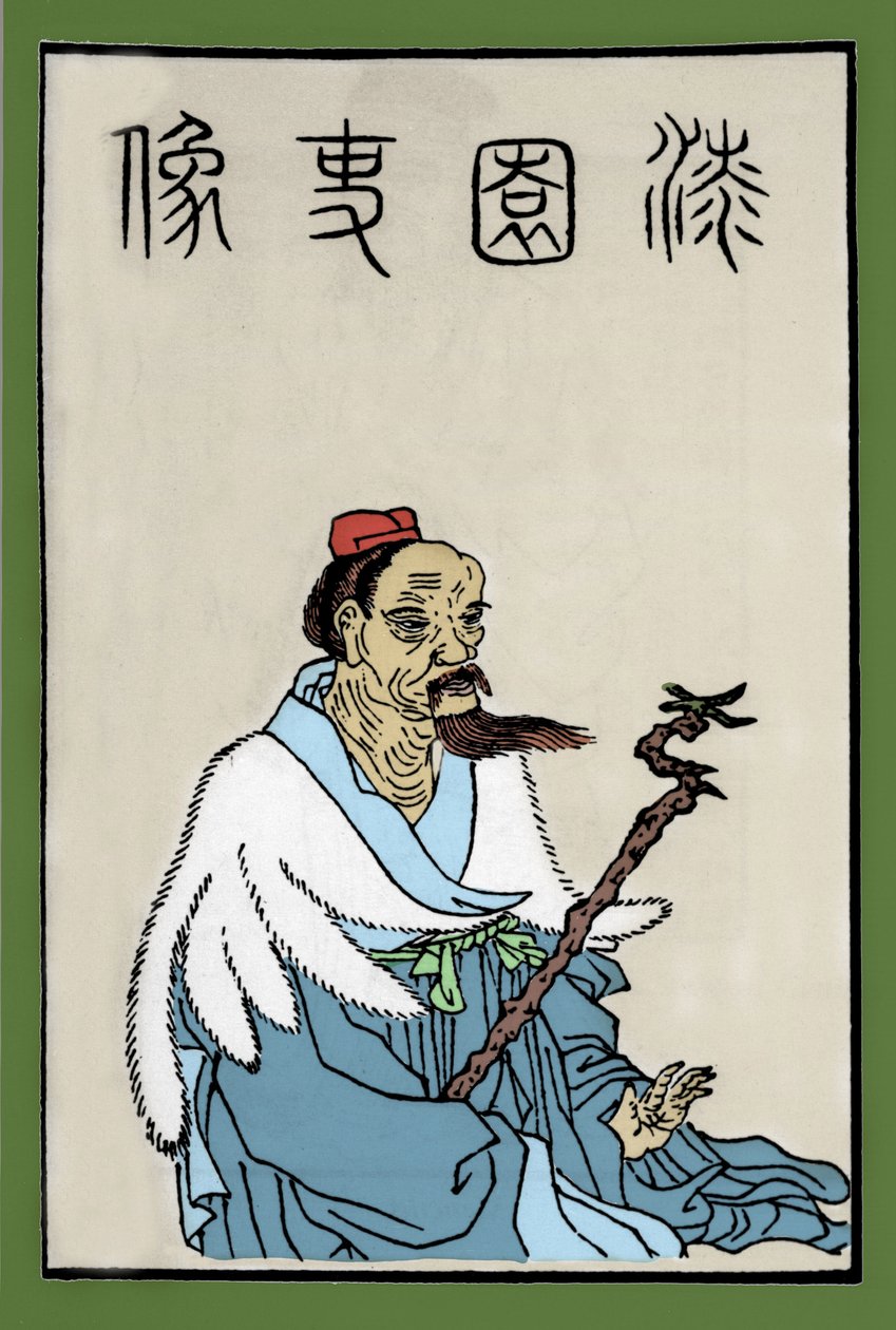 Porträt von Chouang-tseu oder Zhuangzi, chinesischer Denker des 4. Jahrhunderts v. Chr. von Artist Unknown
