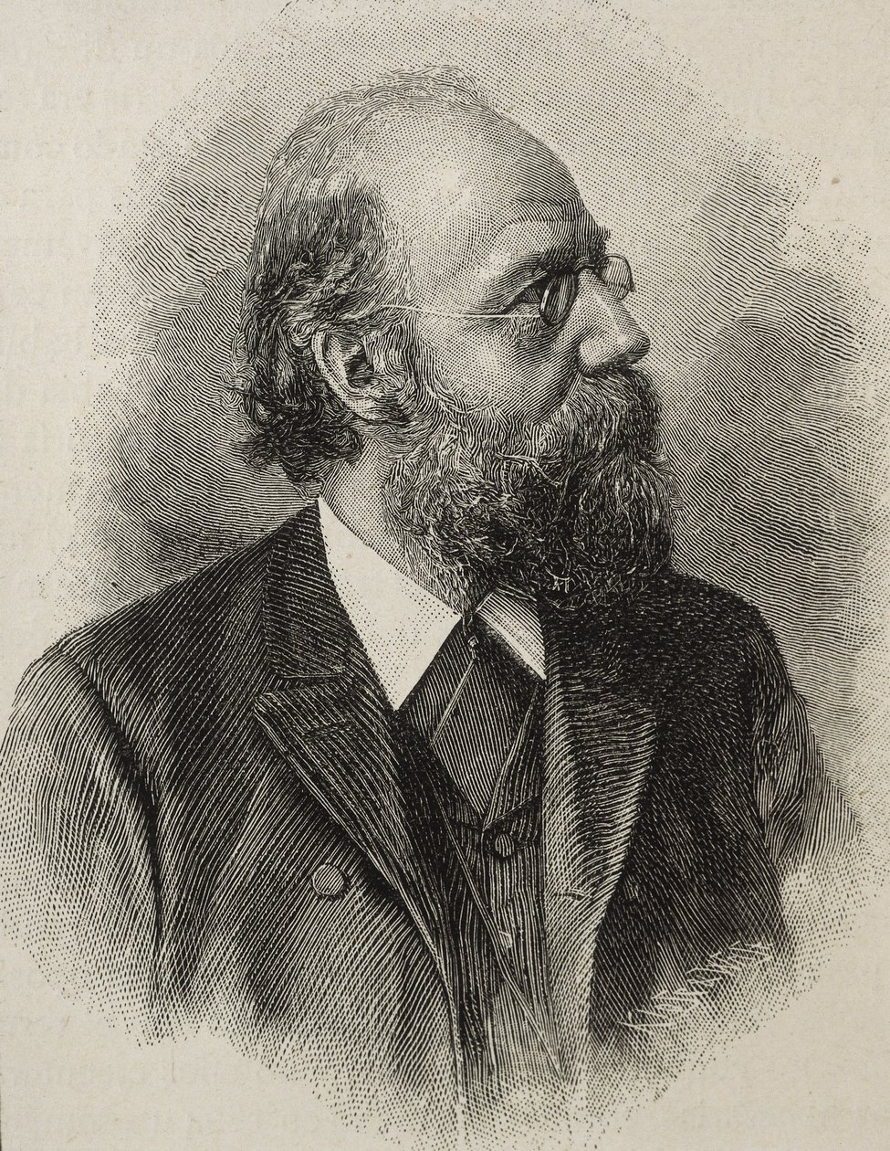 Heinrich Rickert (1863-1936). Deutscher Philosoph, einer der führenden Neukantianer. Gravur von Artist Unknown