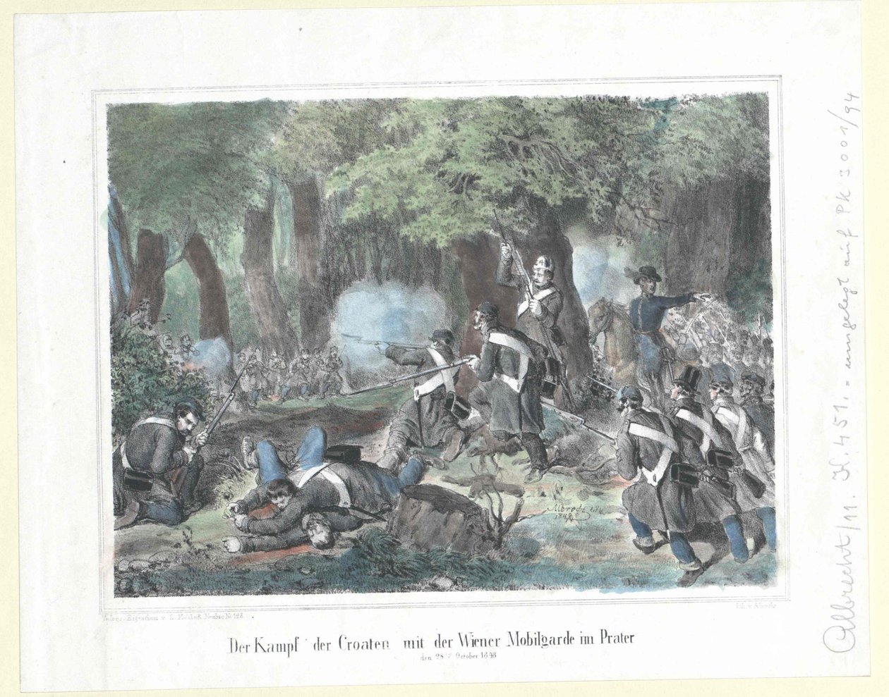 Der Kampf der Kroaten mit der Wiener Mobilgarde im Prater am 28. Oktober 1848 von Artist Unknown