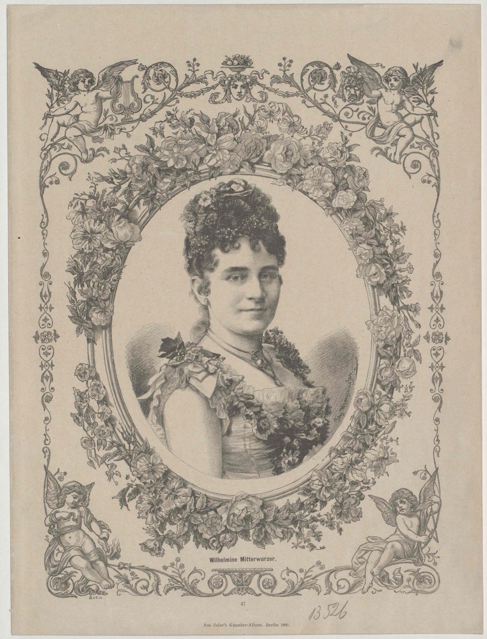 Wilhelmine Mitterwurzer (Druck) von Artist Unknown