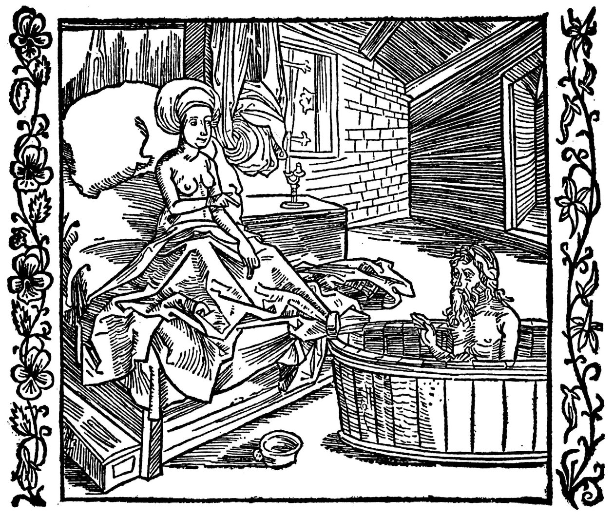 Die Frau und der badende Einsiedler von attributed to Albrecht Dürer