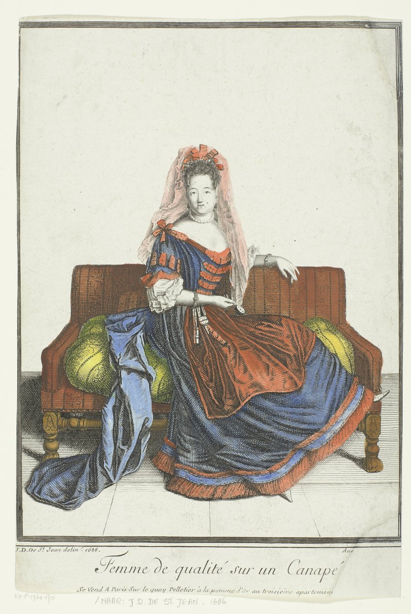 Frau von Qualität auf einem Sofa von Aubert and Cie. (possibly)
