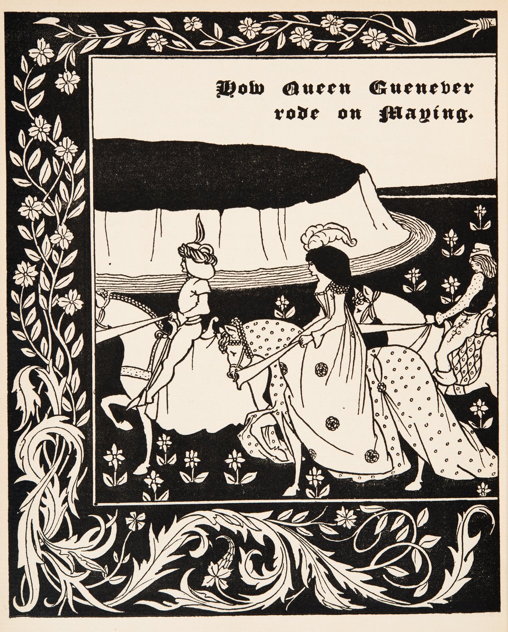 Wie Königin Guenever am Maifest ritt von Aubrey Beardsley