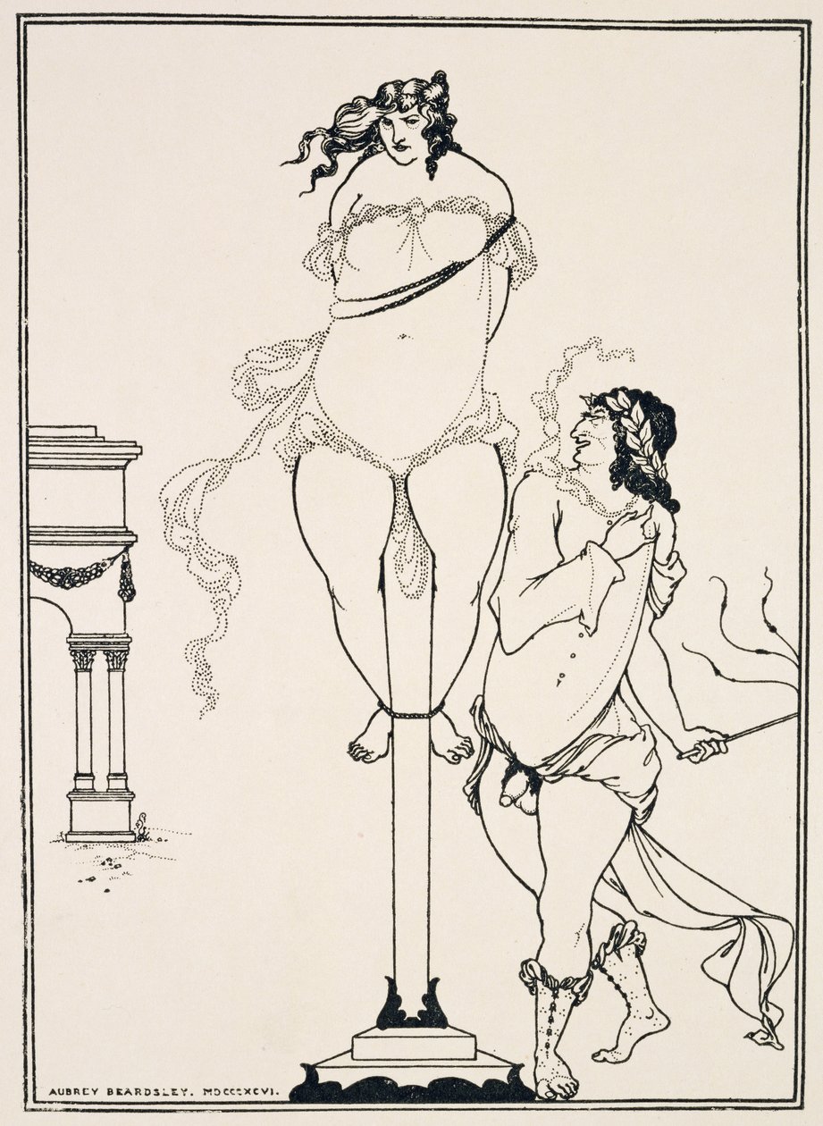 Juvenal züchtigt eine Frau, 1896 von Aubrey Beardsley