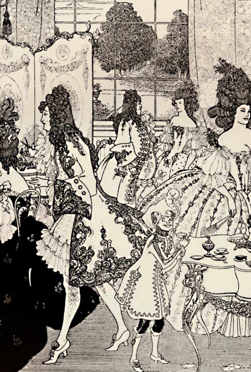 Der Lockenraub. Alexander Pope. Zeichnung mit Feder, 1896, 1923 von Aubrey Beardsley