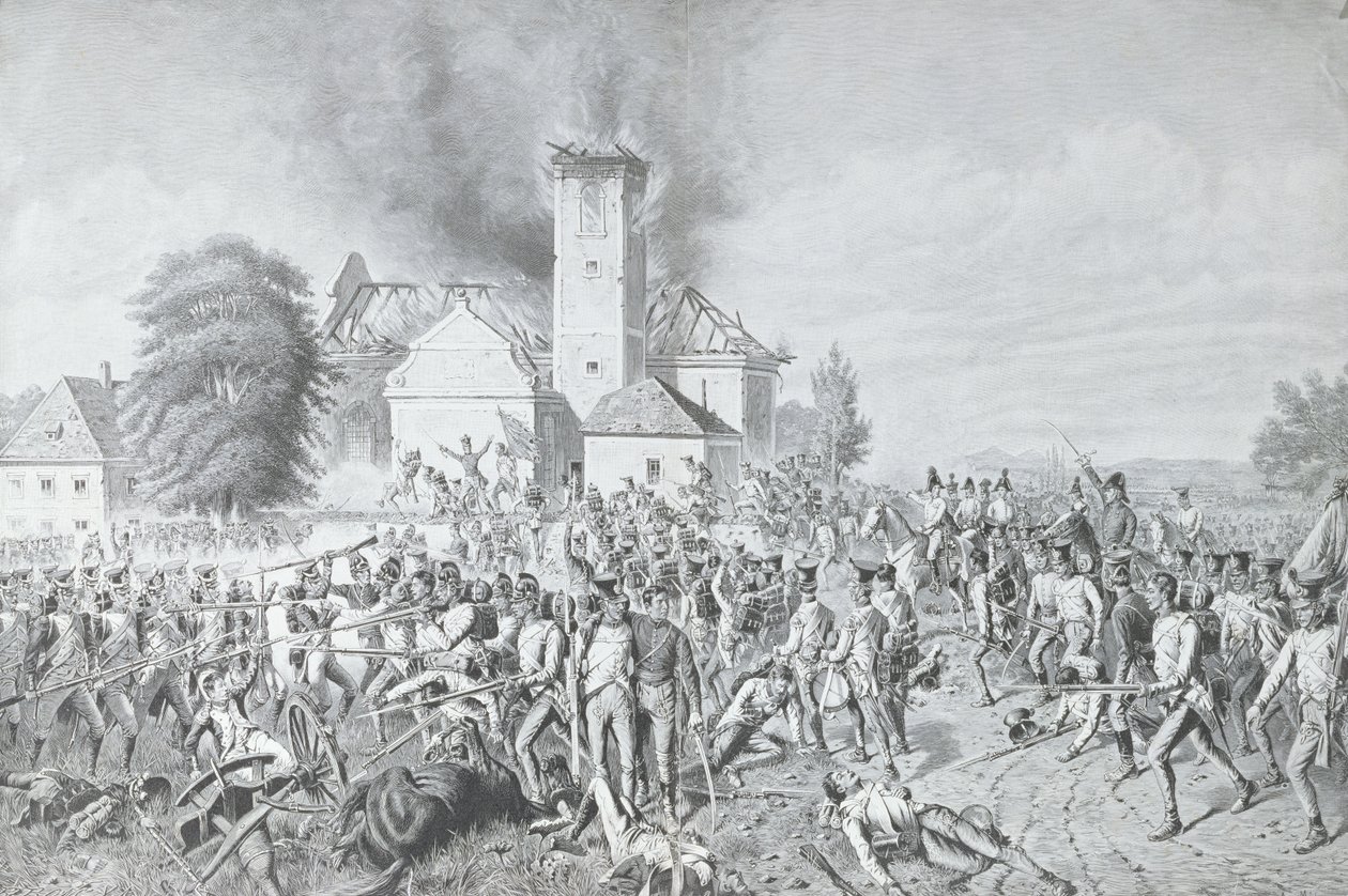 Die Schlacht von Waterloo, graviert von Richard Bong von August von Maly