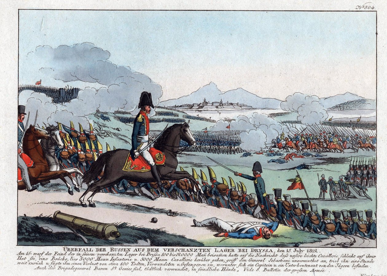 Russischer Angriff aus dem befestigten Lager bei Dryssa am 15. Juli 1812 von August Friedrich Andreas Campe
