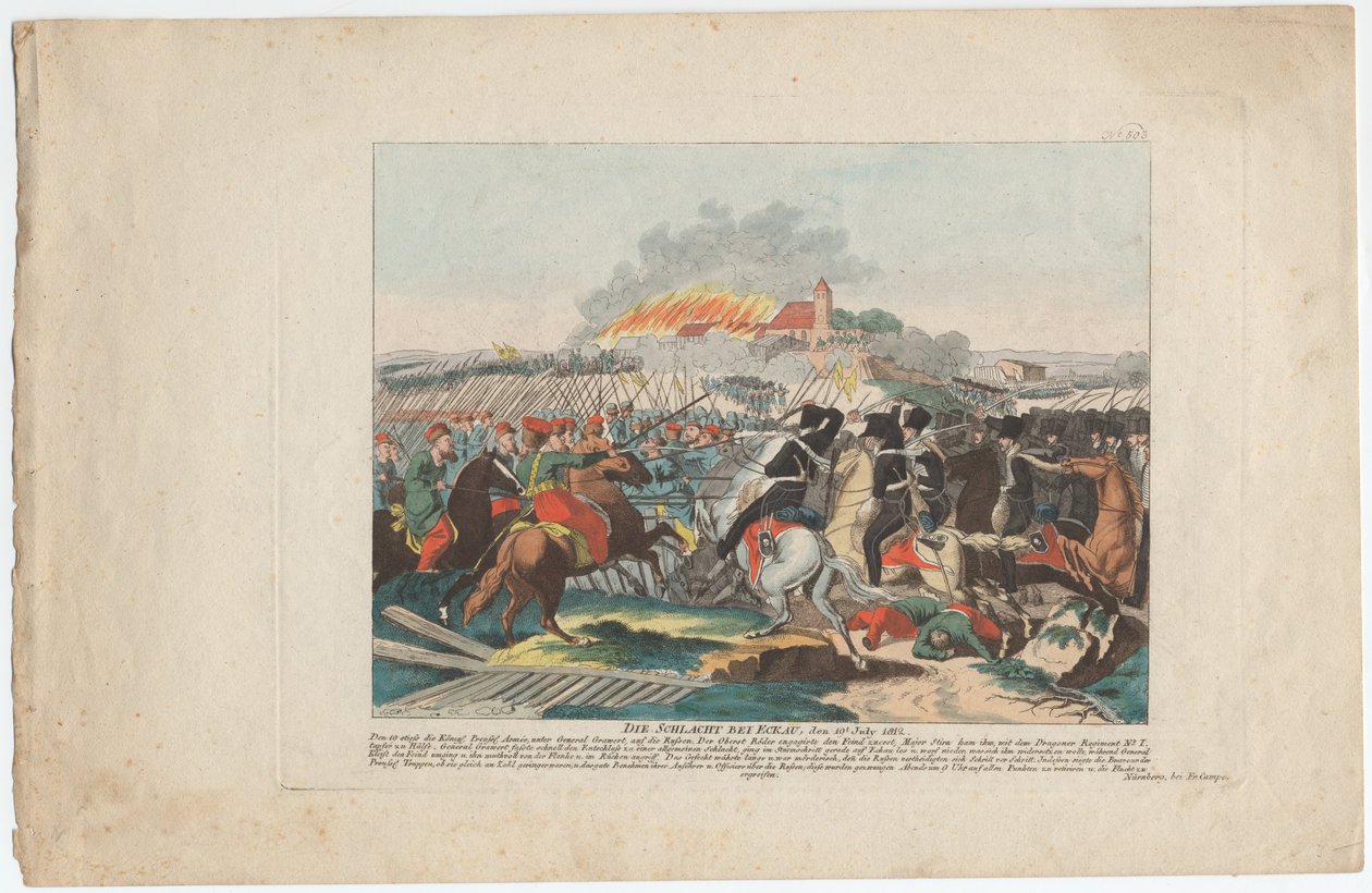 Die Schlacht von Eckau am 19. Juli 1812 von August Friedrich Andreas Campe