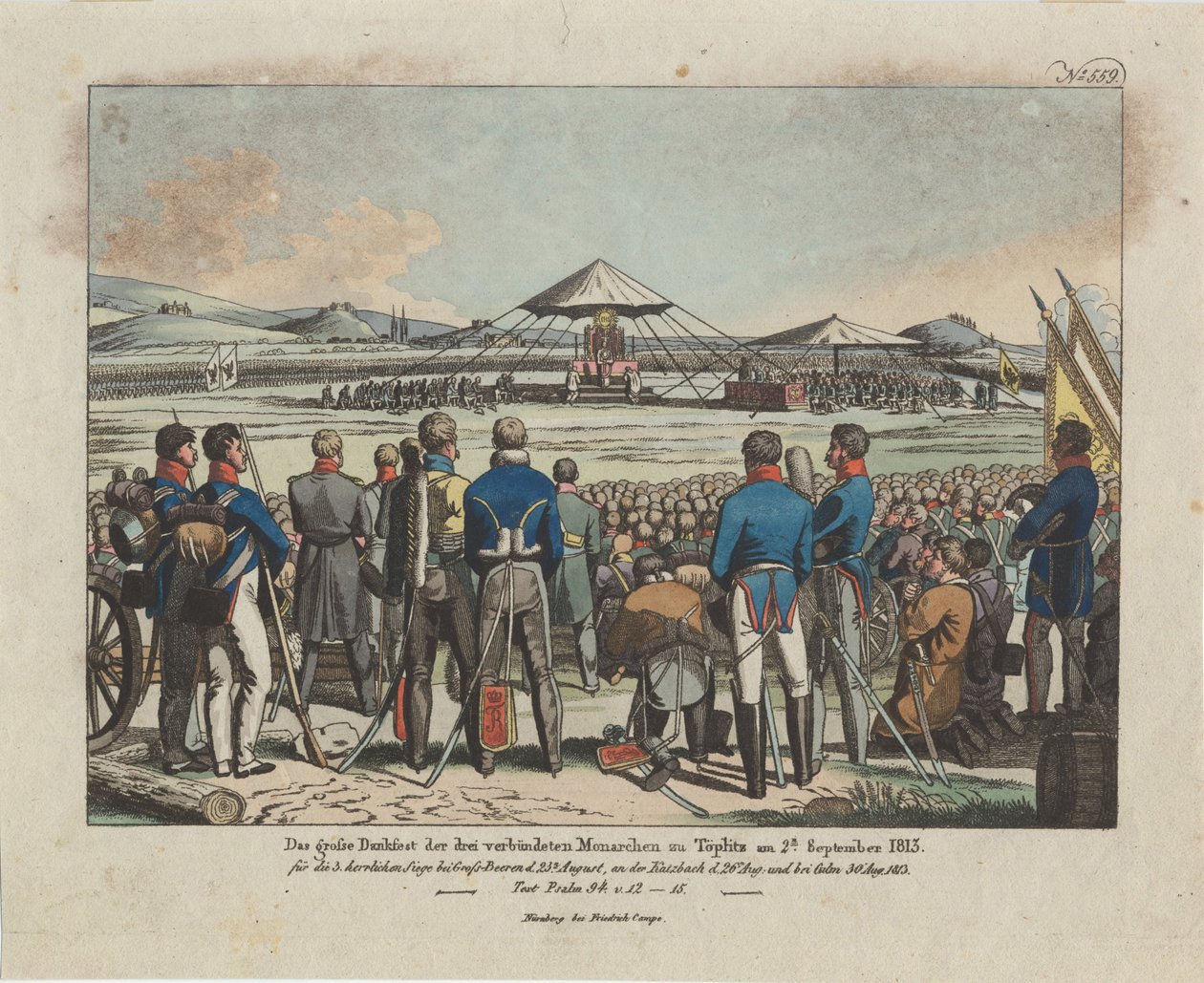 Das große Fest der drei verbündeten Monarchen in Teplitz am 2. September 1813 von August Friedrich Andreas Campe