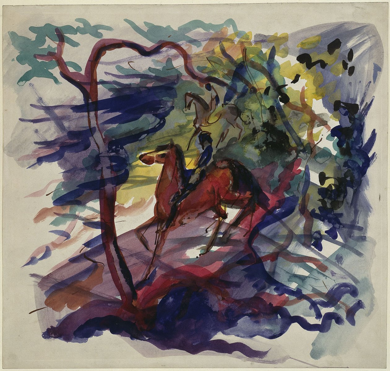 Reiter im Wald von August Macke