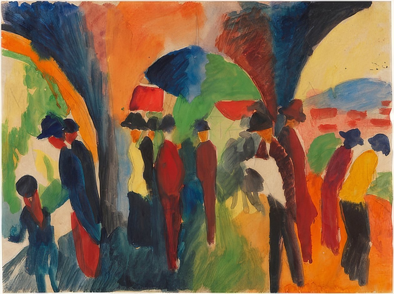 Unter den Lauben von Thun (Ein Spaziergängermotiv) von August Macke