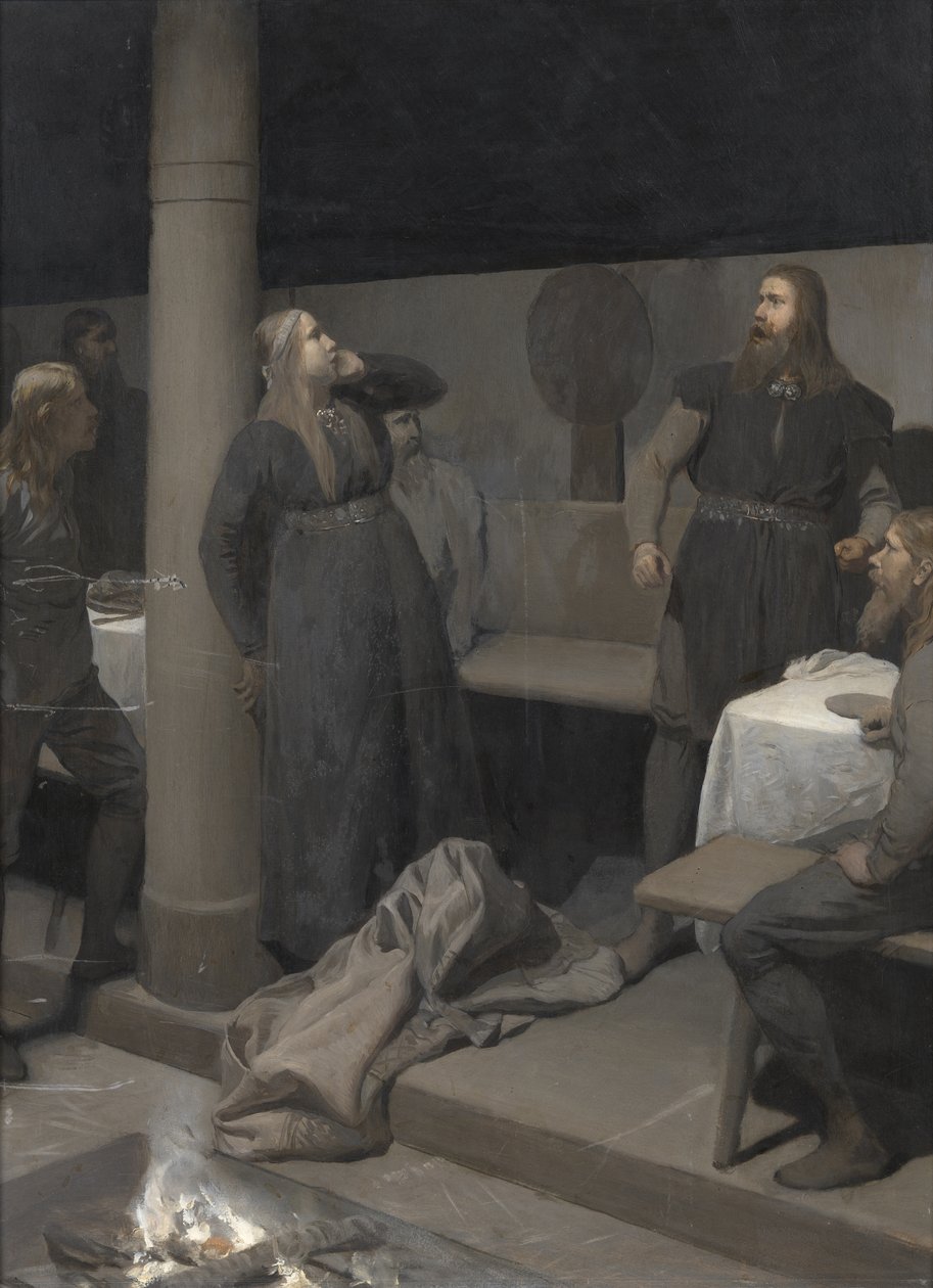 Die Geschichte von Burnt Njáll: Gunnar und Hallgerður von August Malmström
