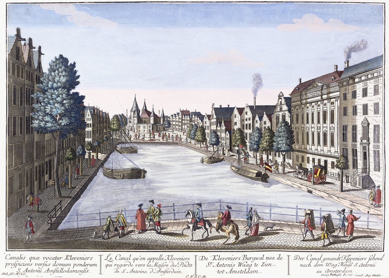 Ansicht des Kleveniers-Kanals, Amsterdam von August Vindel