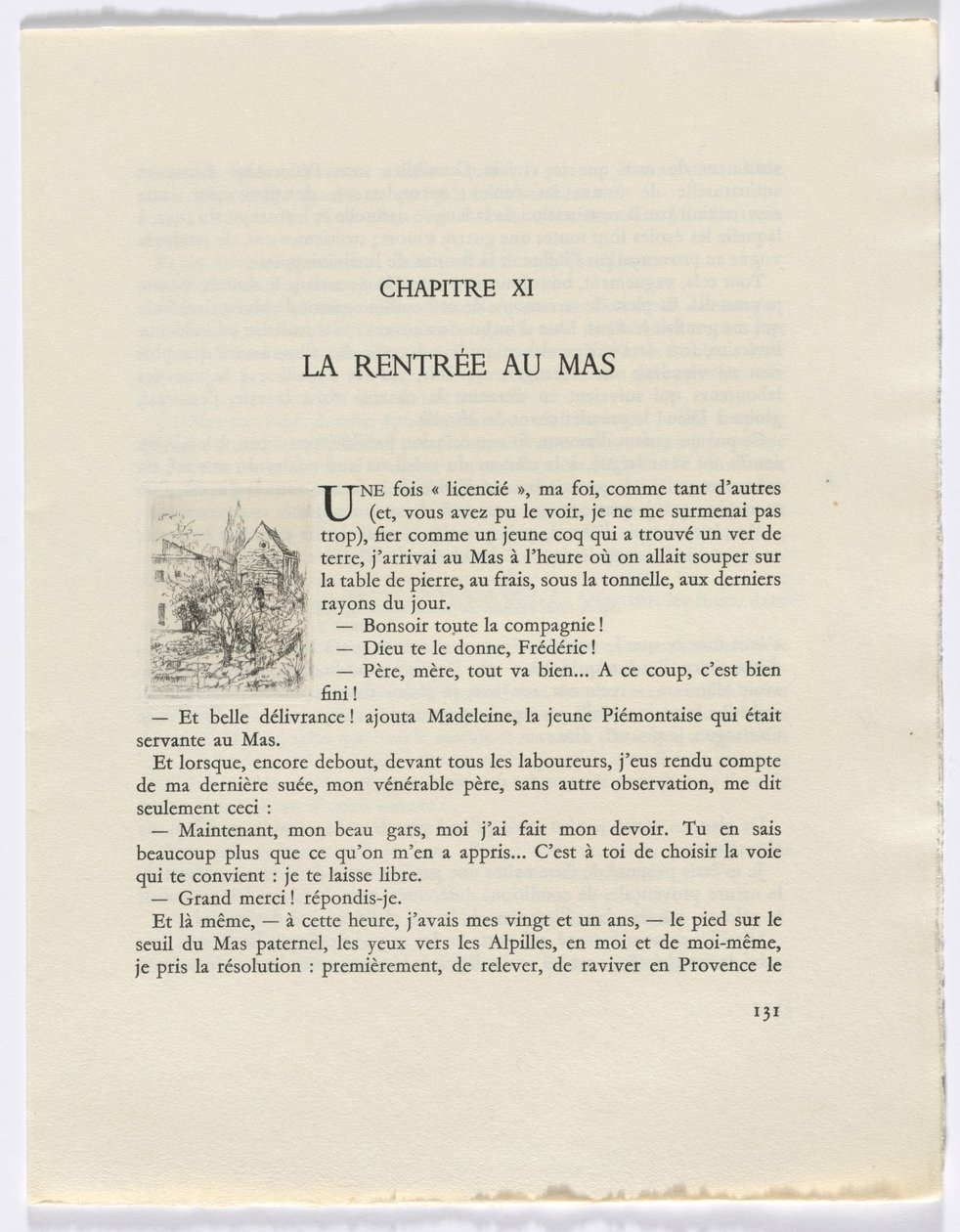 Frédéric Mistral: Mémoires et Recits von Frédéric Mistral: Gebäude und Bäume (Seite 131) von Auguste Brouet