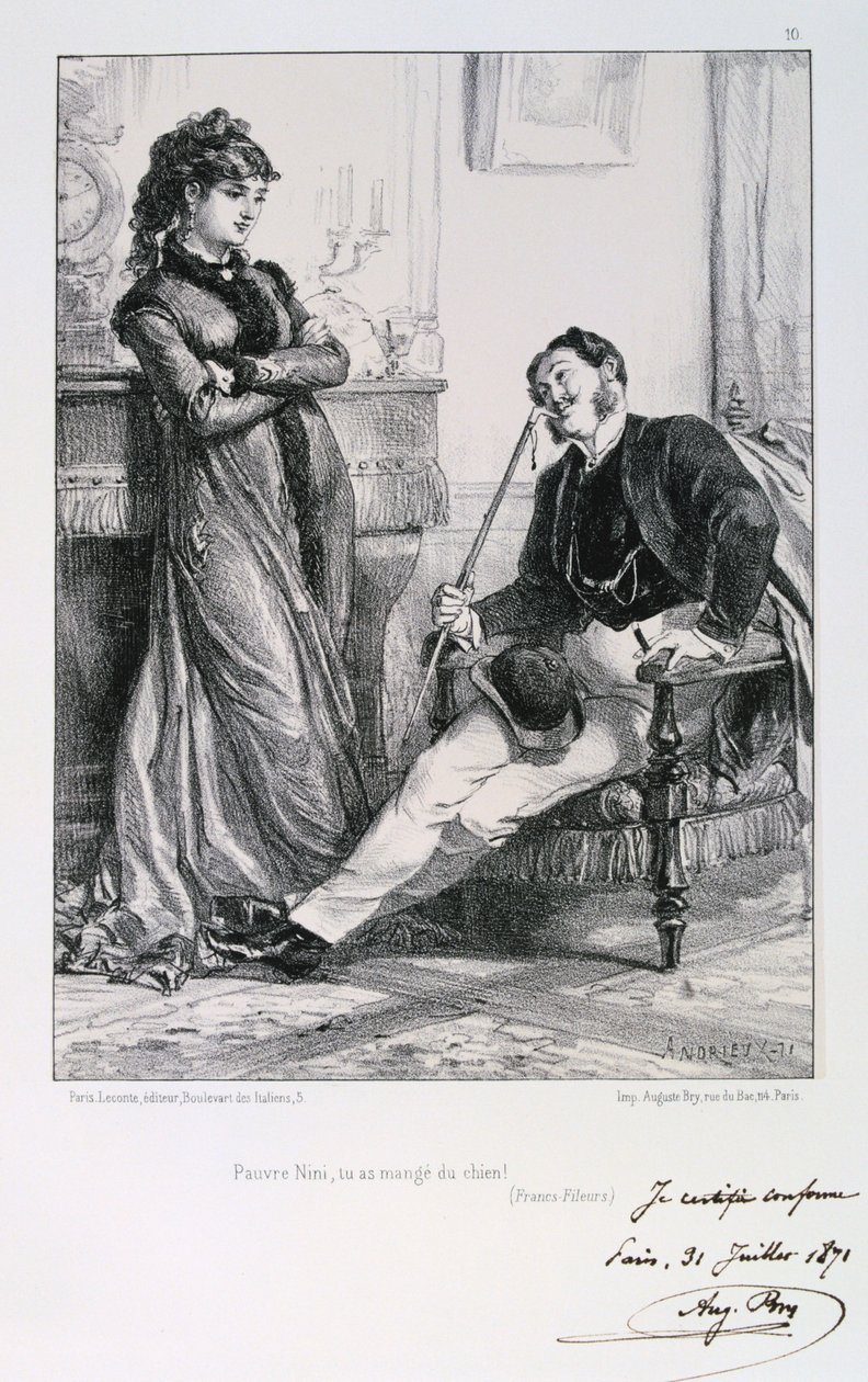 Pauvre Nini, tu as mangé du chien!, Belagerung von Paris, 1871 von Auguste Bry