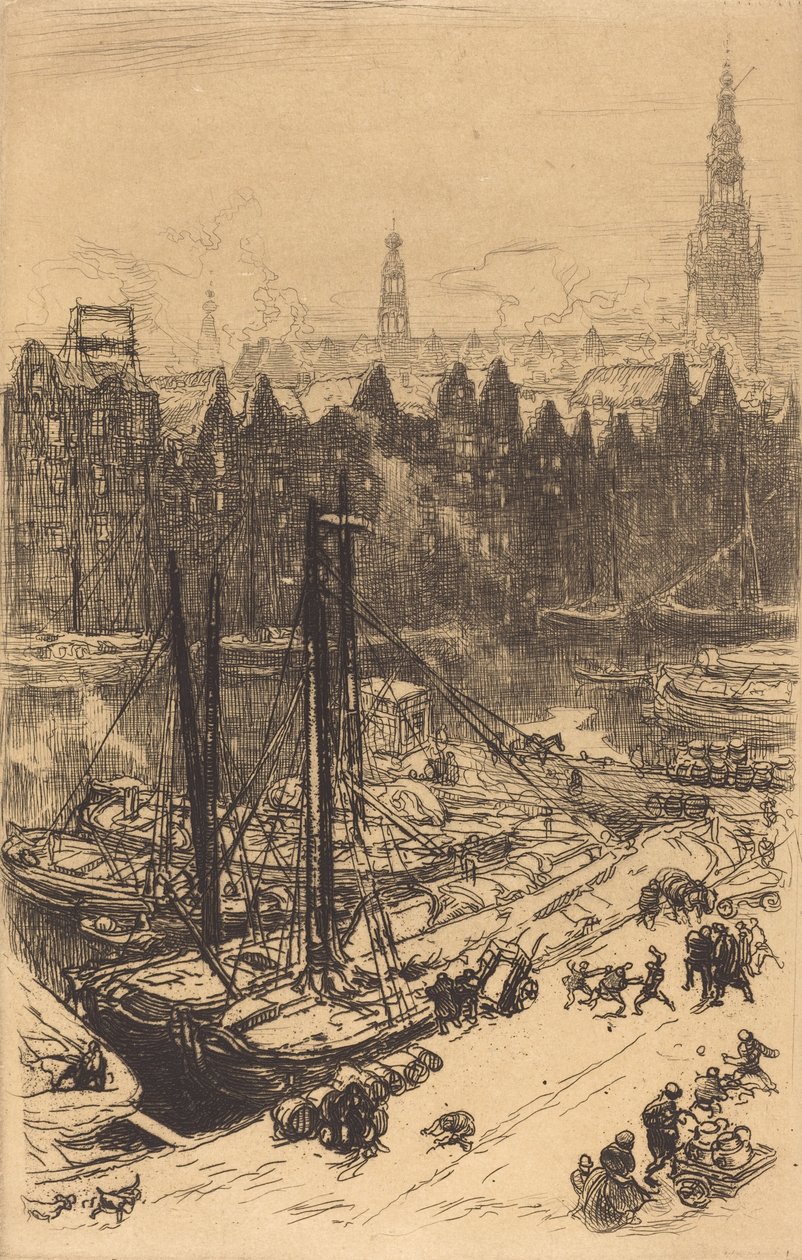 Amsterdam gesehen vom Victoria Hotel Amsterdamvue de Victoria Hotel, 1901 von Auguste Lepere