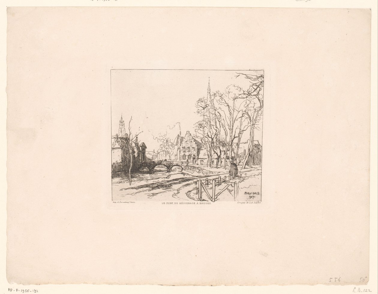 Ansicht der Brücke beim Beginenhof in Brügge von Auguste Lepere