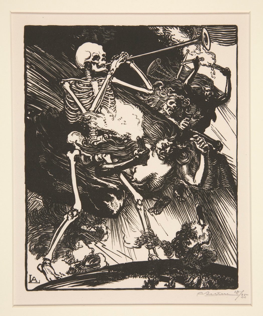 La Mort et les Passions vont fondre sur le Monde (Tod und Zwietracht werden auf die Erde regnen), aus La Guerre de 1914, erste Serie, Nr. 7 von Auguste Lepere