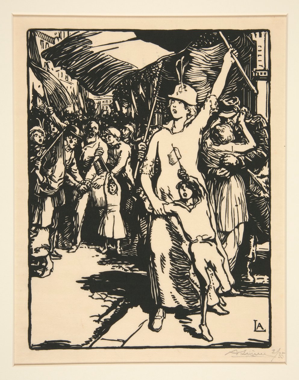 Der Krieg ist erklärt, aus La Guerre de 1914, erste Serie, Nr. 8 von Auguste Lepere