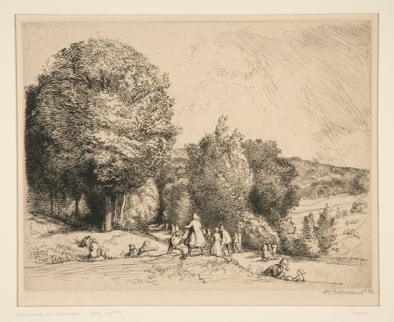Sonntagsspaziergang (Crecoeur-le-Grand) von Auguste Lepere