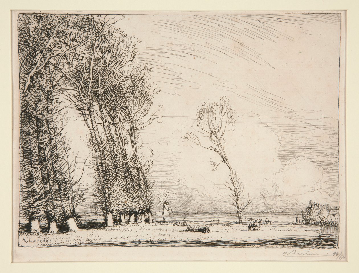 Vorhang aus Pappeln (Vendée) von Auguste Lepere