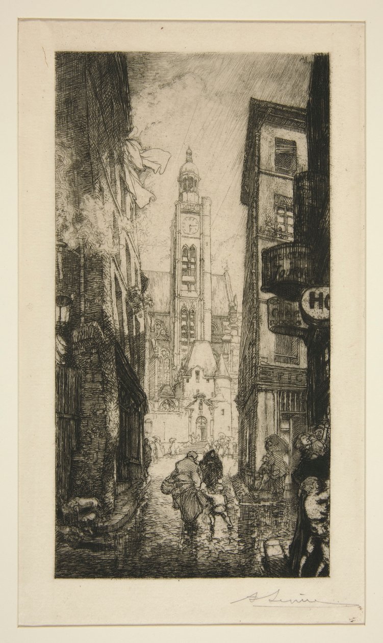 Rue de la Montagne Sainte-Geneviève, Paris von Auguste Lepere