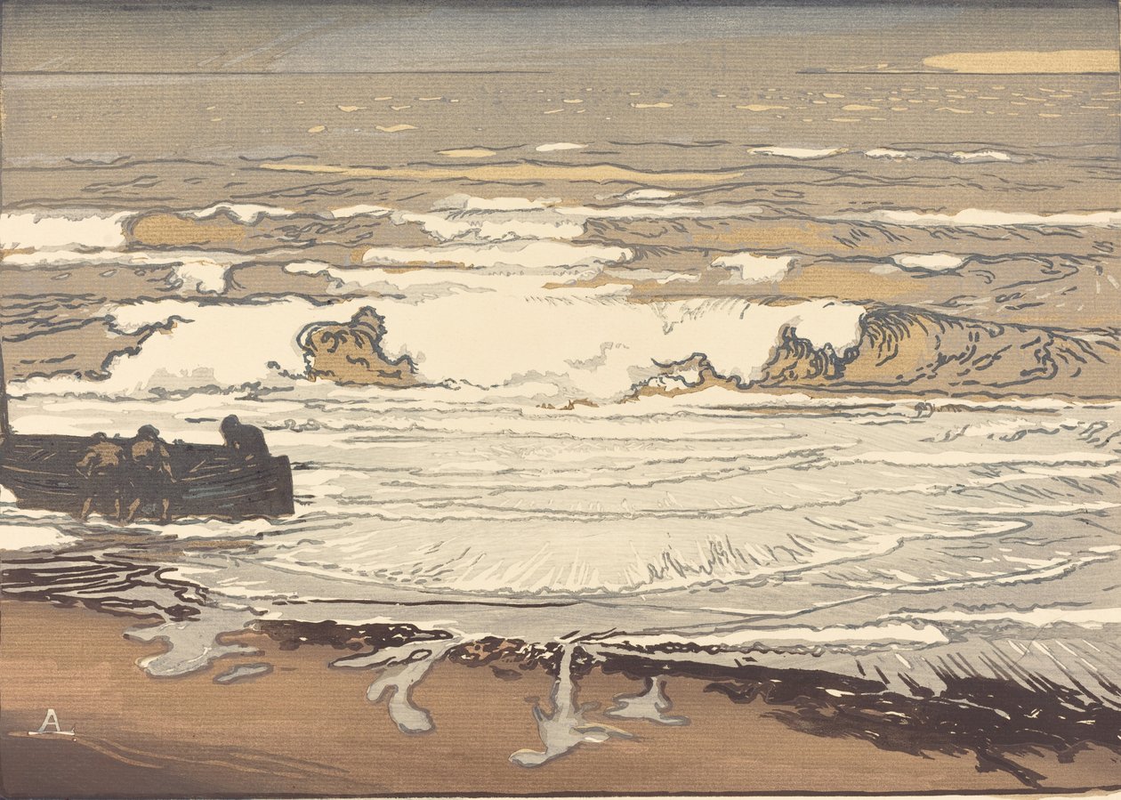 Entfesselte Wellen, Flut von September, 1901 von Auguste Lepere