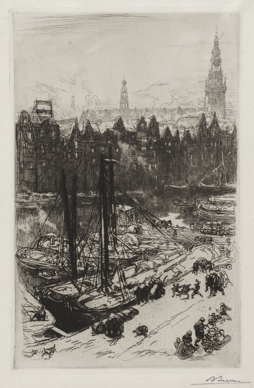 Amsterdam, Blick auf das Victoria Hotel von Auguste Louis Lepère