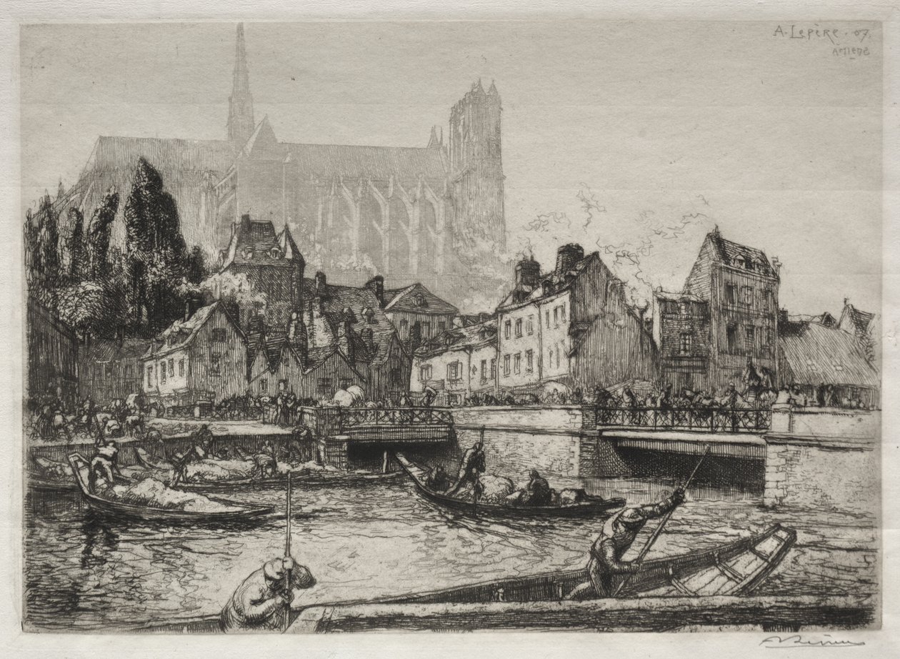 Ankunft des Gemüses - Amiens von Auguste Louis Lepère