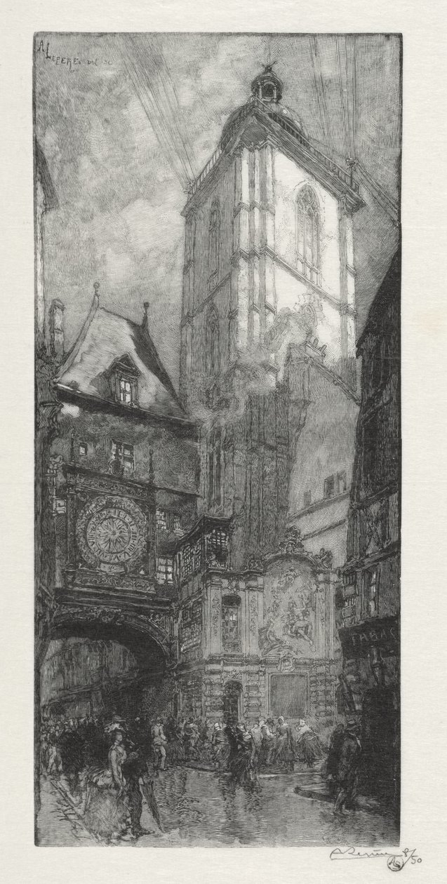Rouen Illustré: Die Große Uhr von Auguste Louis Lepère
