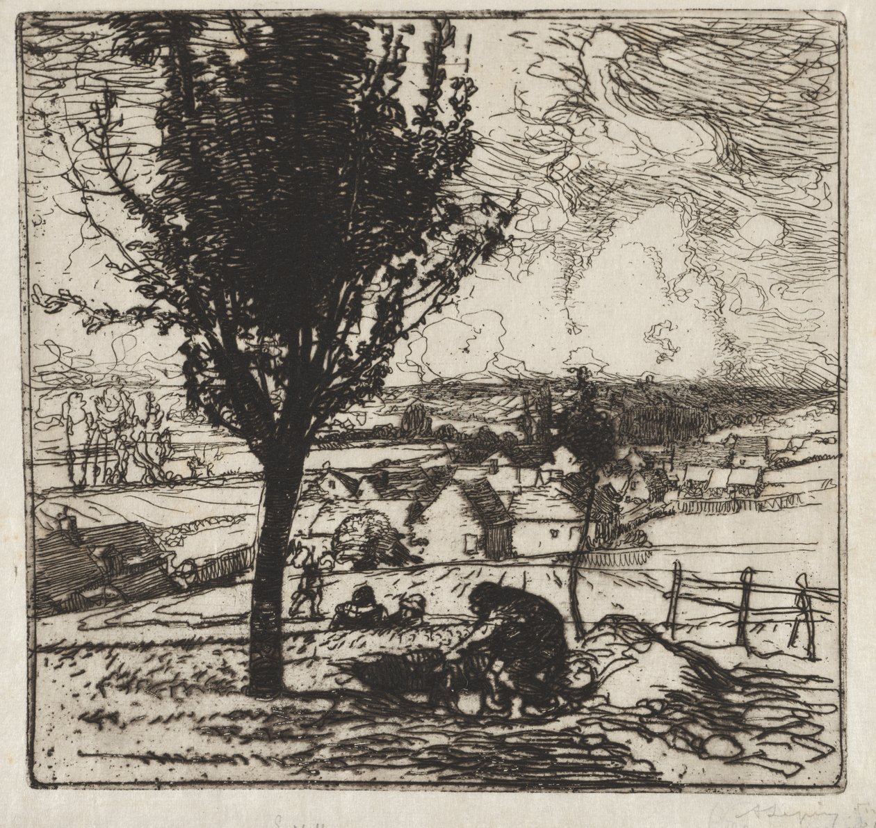 Ansicht von Jouy-le-Moutier von Auguste Louis Lepère
