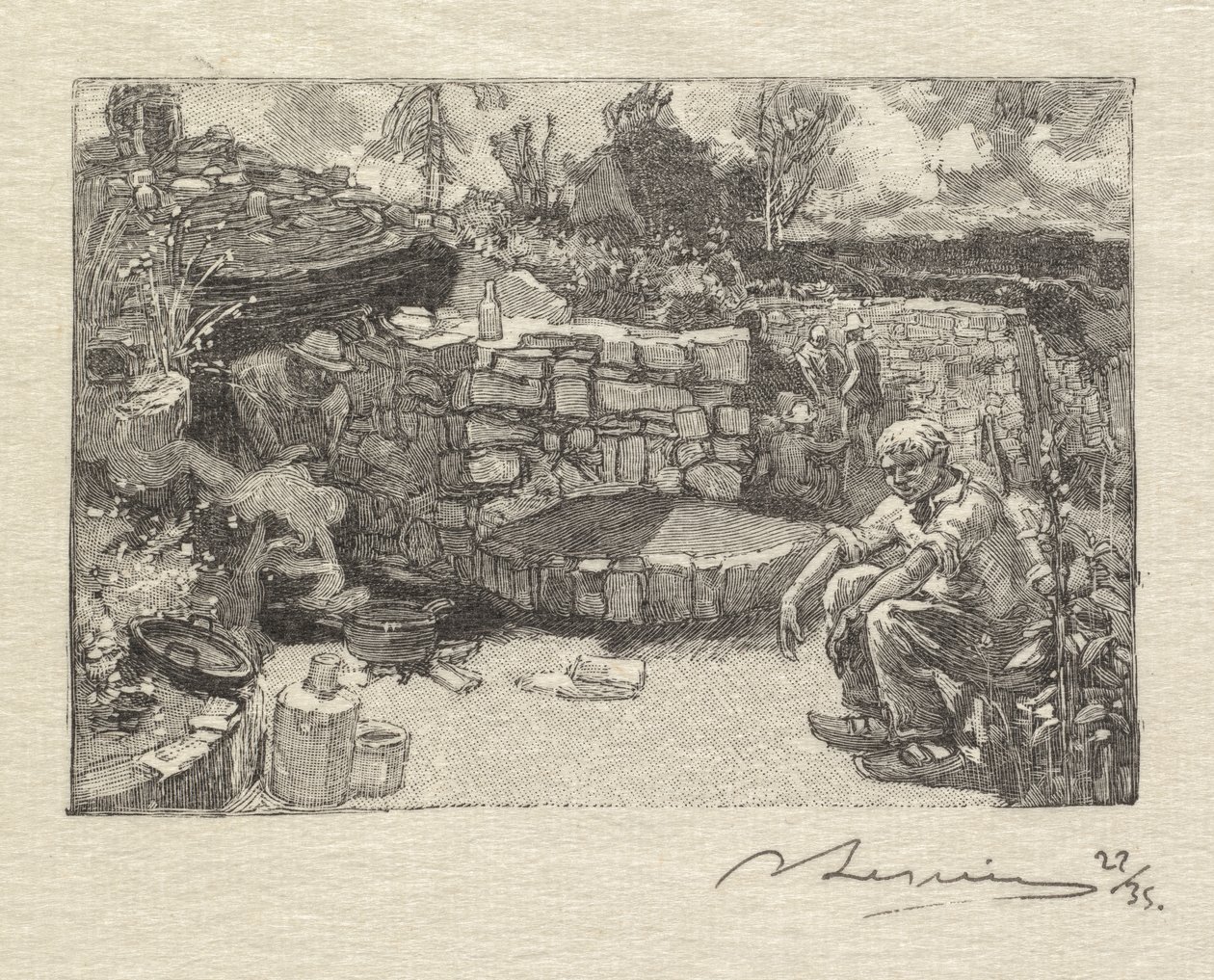 Fontainebleau-Wald: Hütte des Steinbrucharbeiters von Auguste Louis Lepère