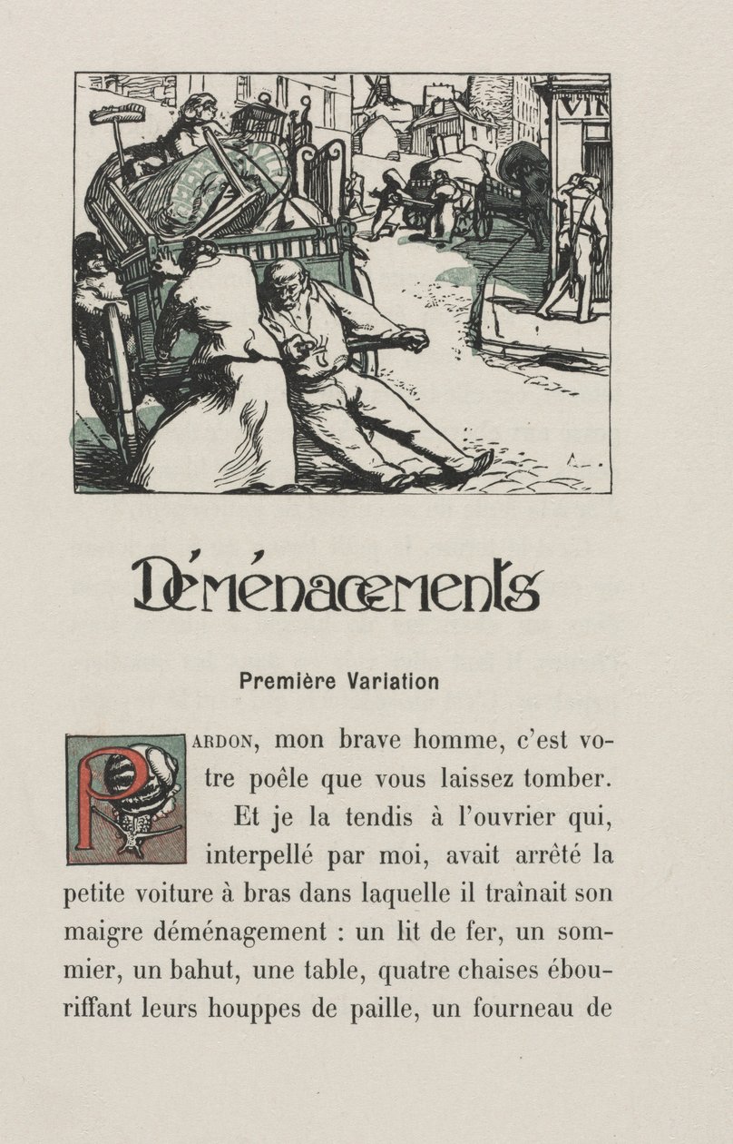 Landschaften und Straßenecken: Umzug, 1900 von Auguste Louis Lepère