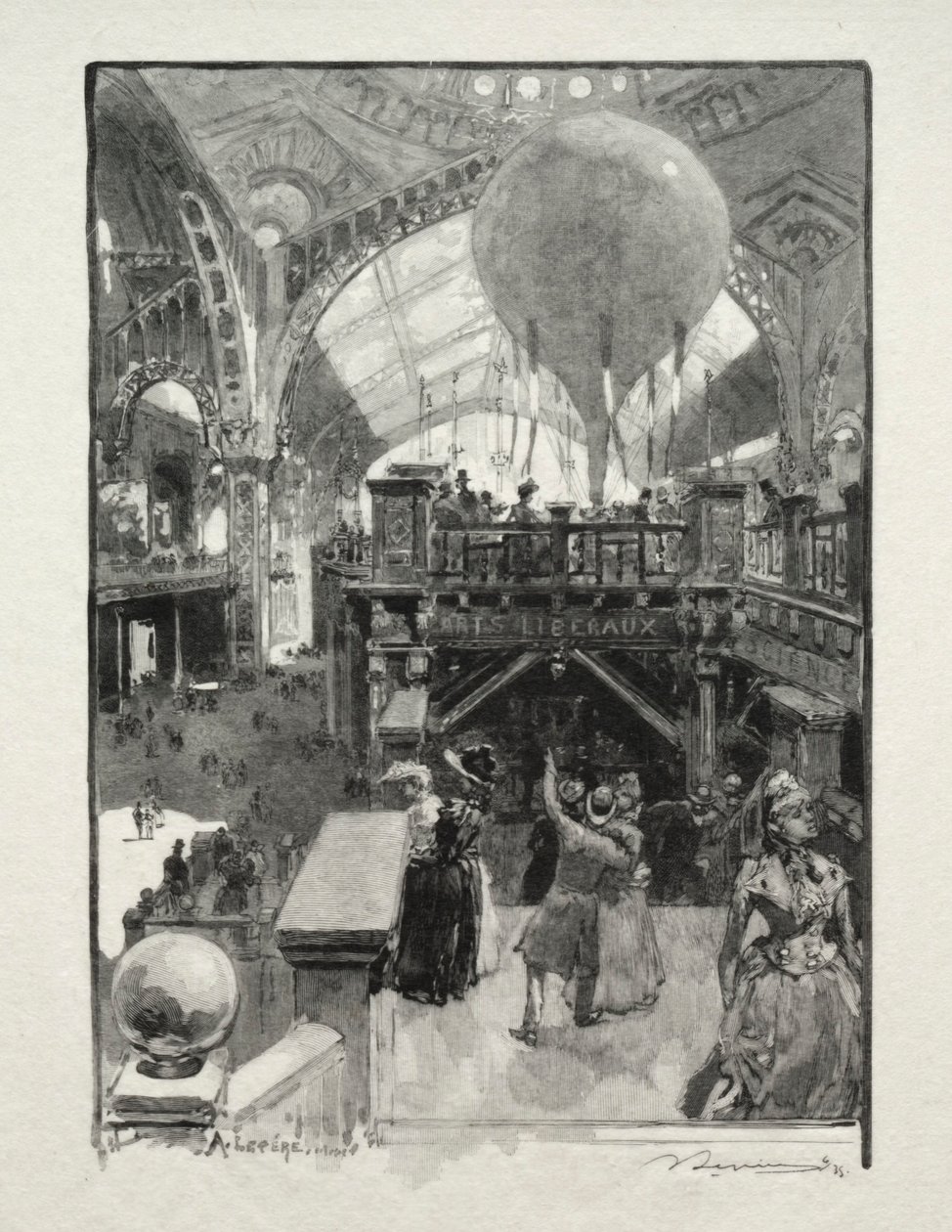 Le Palais des Arts Liberaux, Innenansicht von Auguste Louis Lepère