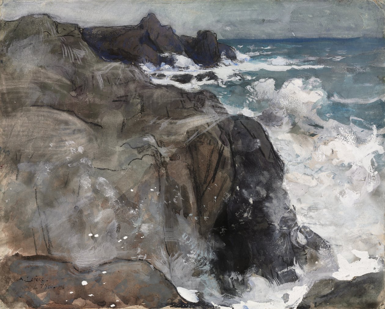 Sturm auf der Insel Yeu von Auguste Louis Lepère