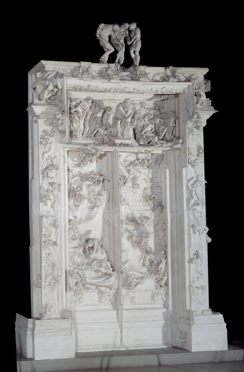 Das Tor zur Hölle. Hochrelief in Gips über der Gruppe der Schatten von Auguste Rodin
