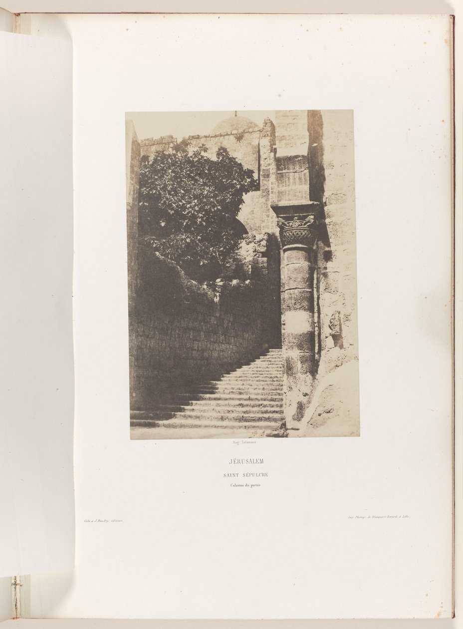 Säule im Vorhof der Grabeskirche in Jerusalem von Auguste Salzmann