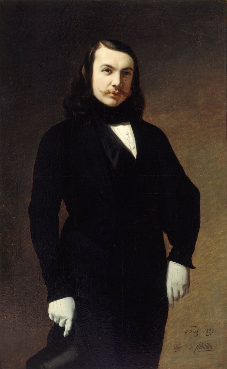 Porträt des Dichters Théophile Gautier 1811-1872, 1839 von Auguste de Chatillon