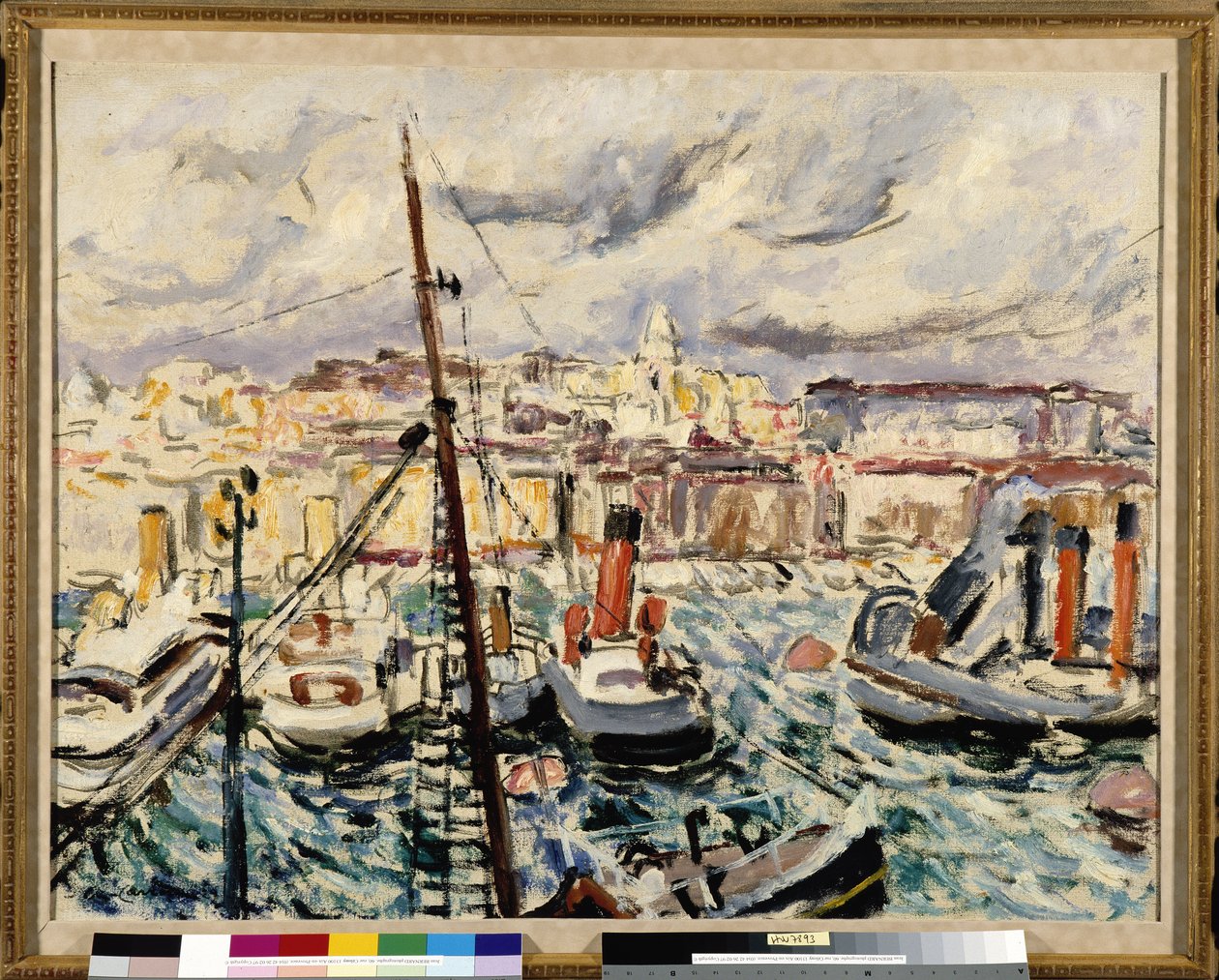 Schlepper im Hafen von Marseille von Augustin Carrera