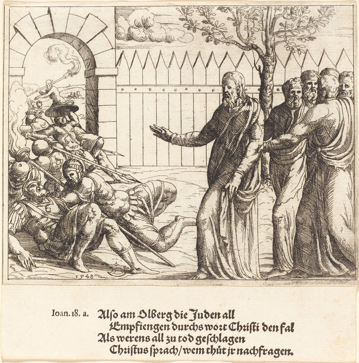 Jesus identifiziert sich vor der Verhaftung von Augustin Hirschvogel