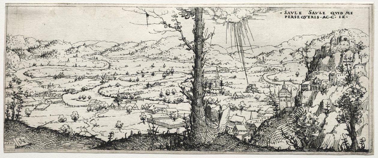 Landschaft mit der Bekehrung des Saulus von Augustin Hirschvogel