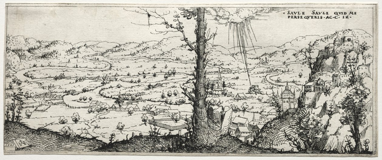 Landschaft mit der Bekehrung des Saulus, 1545 von Augustin Hirschvogel
