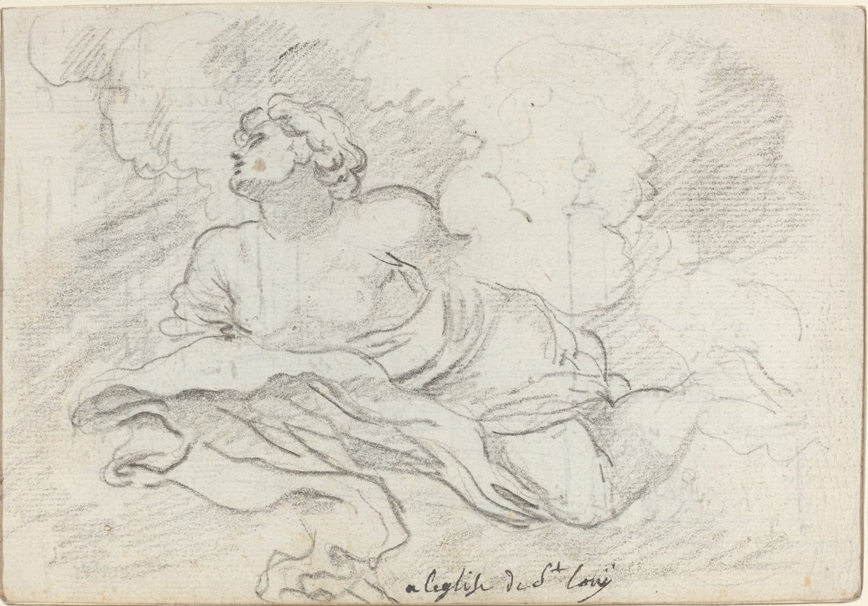 Engel von der Himmelfahrt [recto] von Augustin Pajou after Charles Mellin