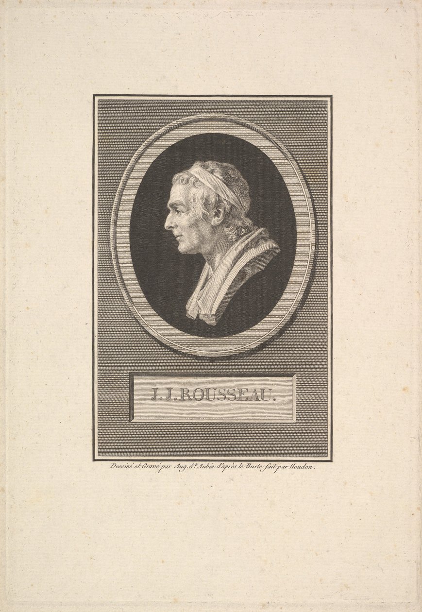 Porträt von J. J. Rousseau, 1801 von Augustin de Saint Aubin