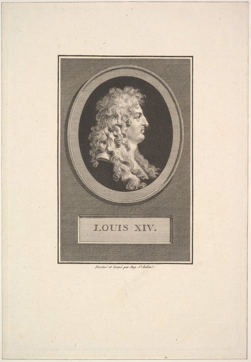 Porträt von Ludwig XIV., 1779 von Augustin de Saint Aubin