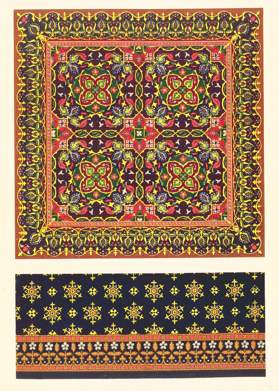 Platte mit Teppichdesign, aus 