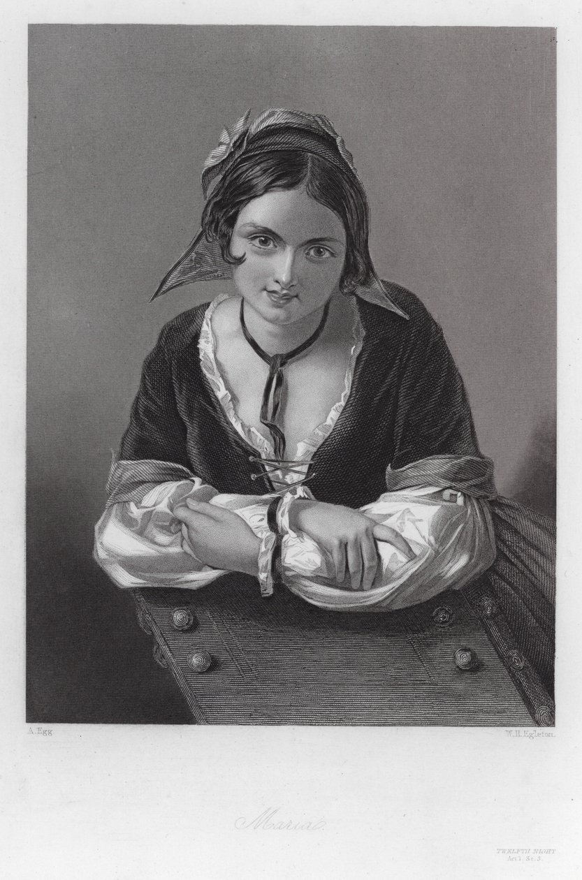 Maria, eine Figur aus Was ihr wollt (Gravur) von Augustus (after) Egg